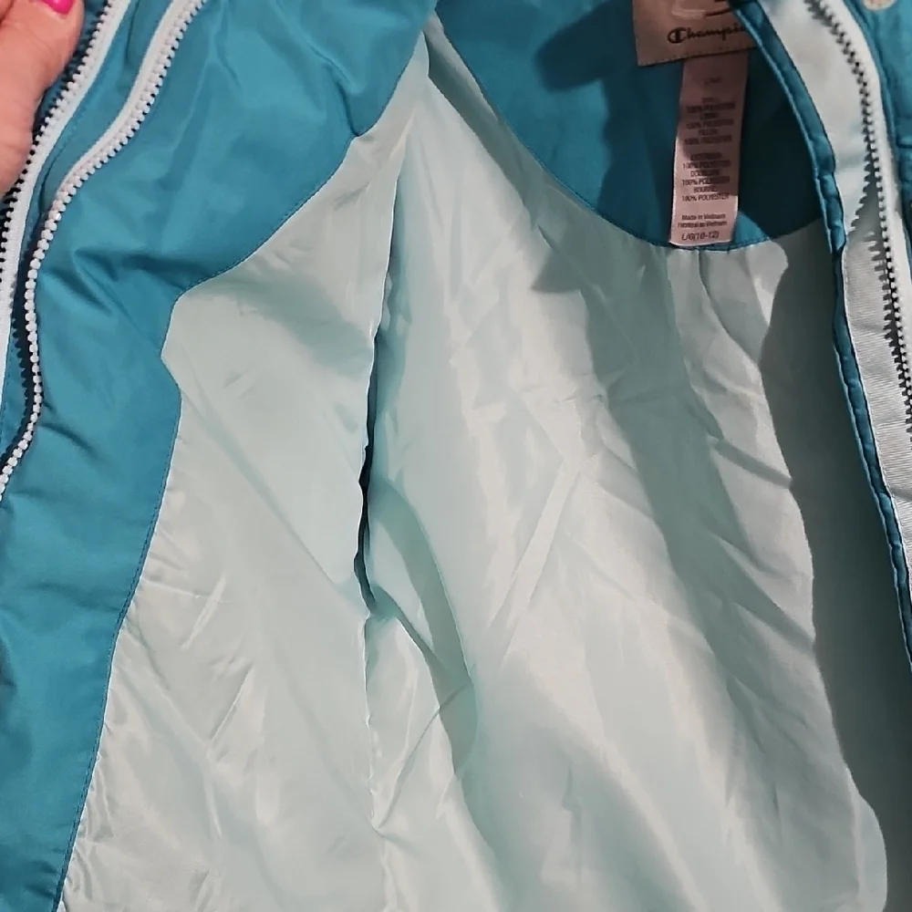 Champion Girls Blue Kids Jacket Size Large 10/12